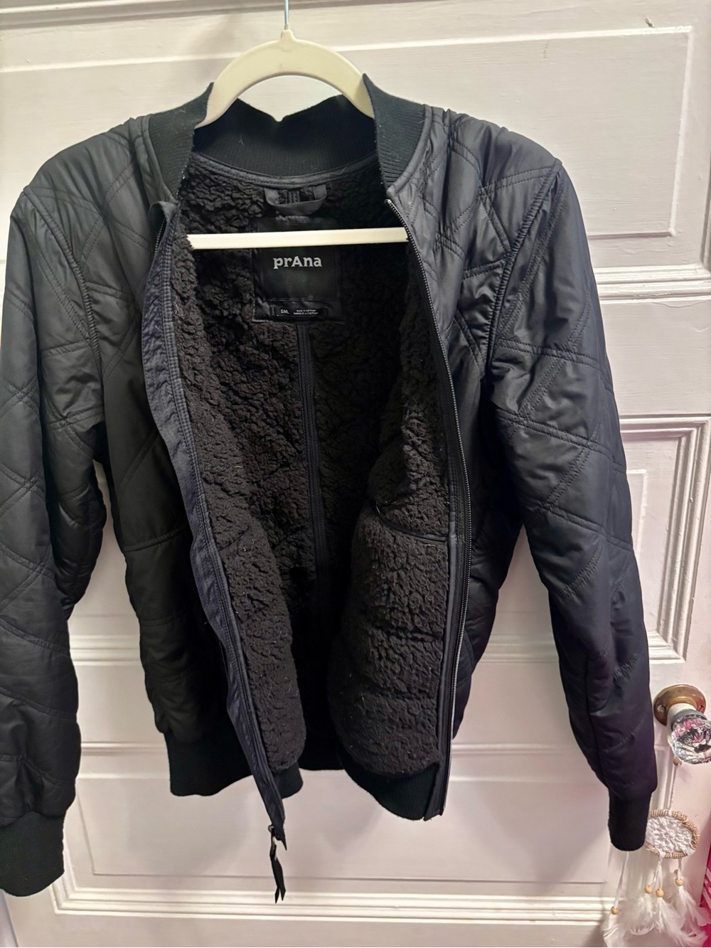 Prana Black Quilted Bomber Jacket - Picture 4 of 4